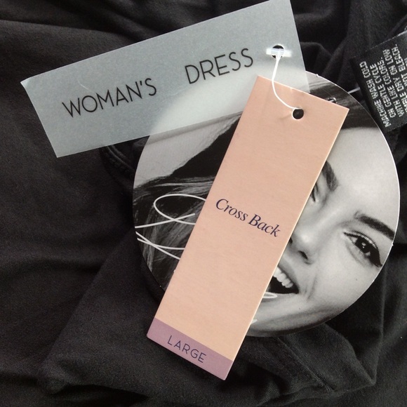 Daily Collection Cross Back Soft Stretchy Maxi Dress Size L Black NWT - Picture 11 of 11